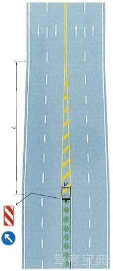 接近實(shí)體中央分隔帶標(biāo)線設(shè)置示例