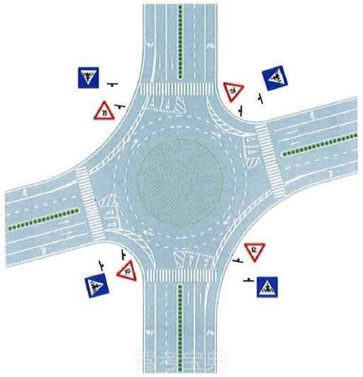 平面環(huán)形交叉口導流線設置示例